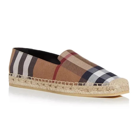 BURBERRY BIRCH BROWN CHECK ESPADRILLES FLAT CASUAL SHOES 41/US 10 - Picture 13 of 15